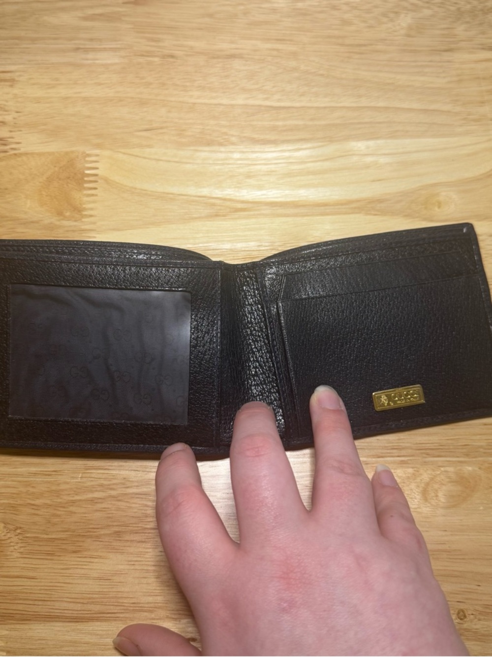 VTG Gucci Navy Bifold Wallet Monogram GG Designer Old Money Quiet Luxury Preppy - Picture 4 of 12